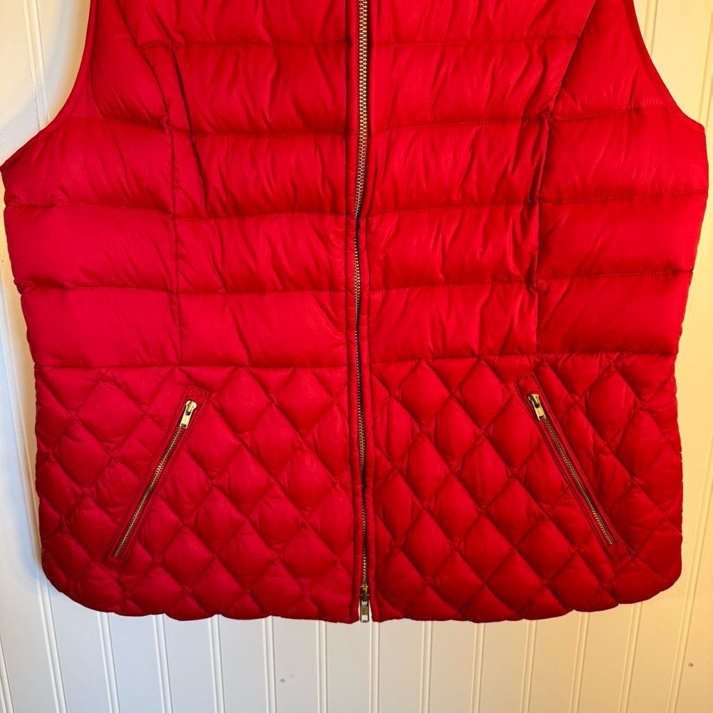 Talbots Red Quilted Puffer Vest Women’s Size Large - Picture 3 of 9
